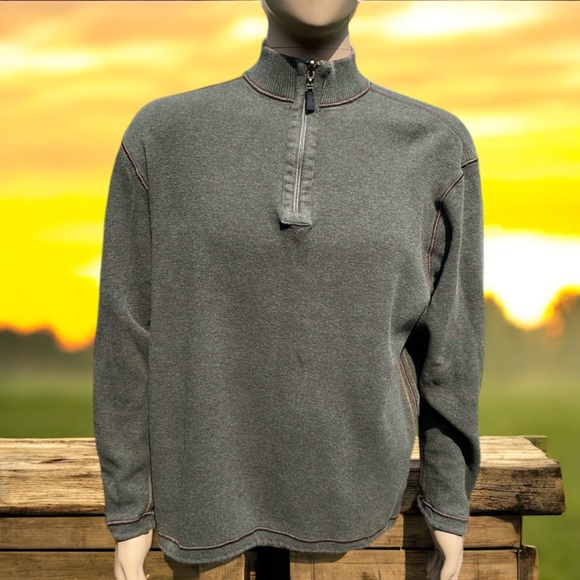 2-in-1 Age of Wisdom Reversible Brown/Olive 1/4 Zip Fleece Pullover - Picture 4 of 16